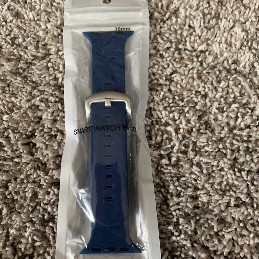 38mm watch band navy Silicone with metal closure, New